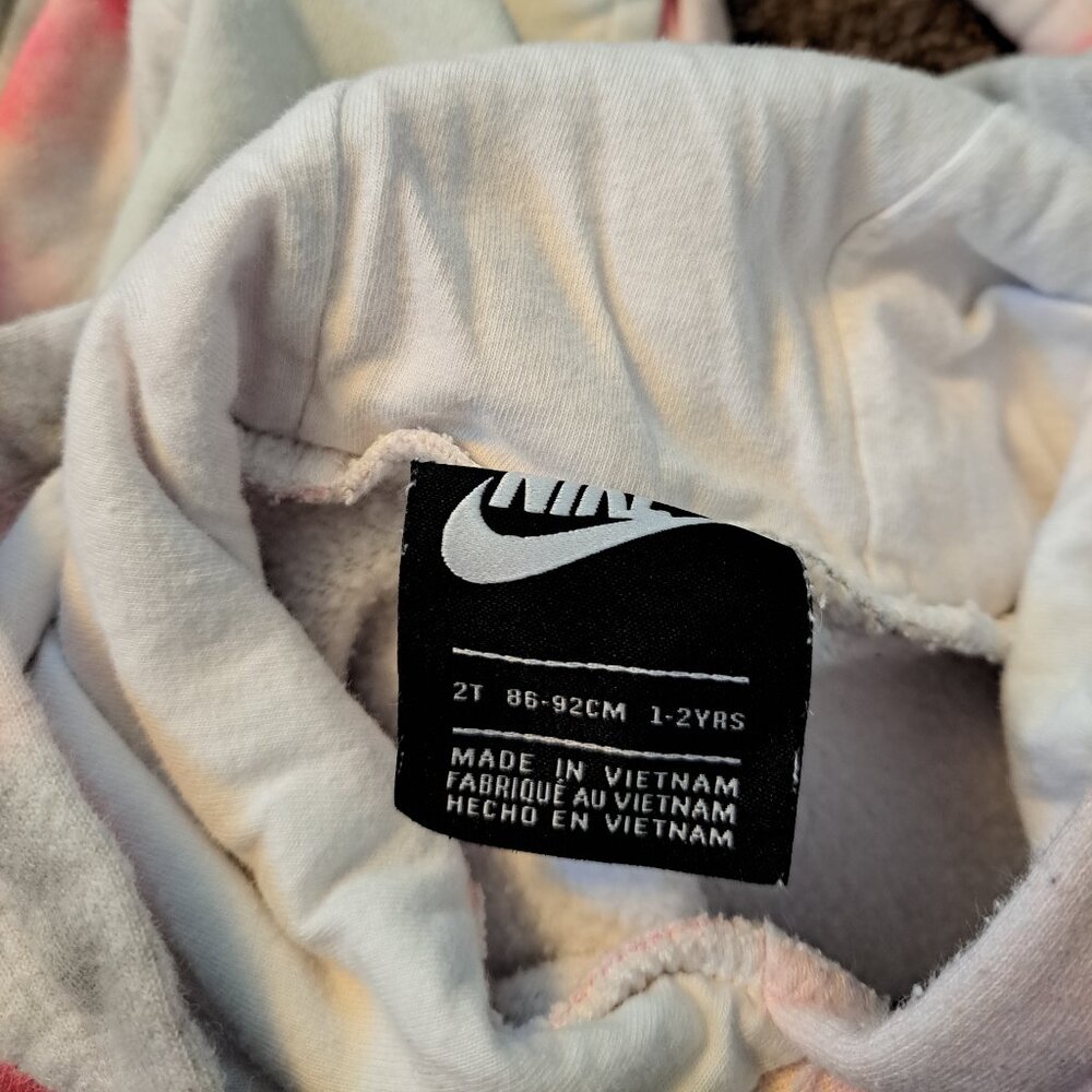 Nike Baby Girls Hyper Pink Tie Dye Swoosh Hooded Sweatshirt&Pants 2T - Picture 7 of 8